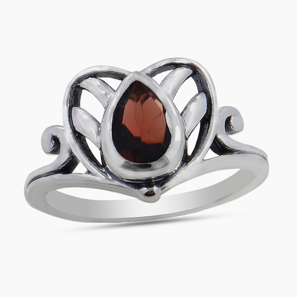 Natural Citrine Silver Ring