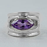 925 Sterling Silver Blue Topaz Ring