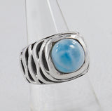 925 Sterling Silver Larimar Ring