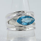 925 Sterling Silver Blue Topaz Ring