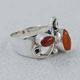 925 Silver Fanta Garnet  Ring