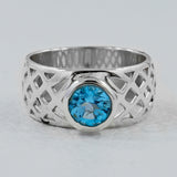 925 Sterling Silver Blue Topaz Ring