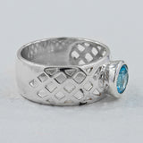 925 Sterling Silver Blue Topaz Ring