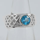 925 Sterling Silver Blue Topaz Ring