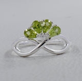 Natural Garnet Silver Rings