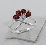 Natural Garnet Silver Rings