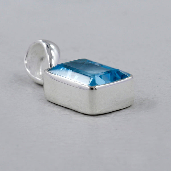 925 Silver Blue Topaz Pendants