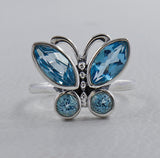 Blue Topaz Silver Rings