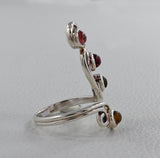 Multi Tourmaline Silver Rings