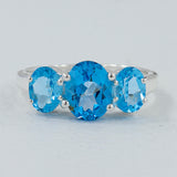 925 Sterling Silver Blue Topaz Rings