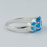 925 Sterling Silver Blue Topaz Rings