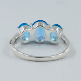 925 Sterling Silver Blue Topaz Rings