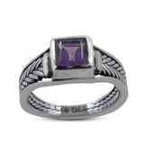 925 Silver Green Amethyst Ring