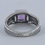 925 Silver Green Amethyst Ring