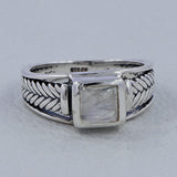 925 Silver Green Amethyst Ring