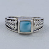 925 Silver Green Amethyst Ring