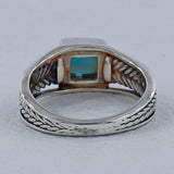 925 Silver Green Amethyst Ring