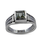 925 Silver Green Amethyst Ring