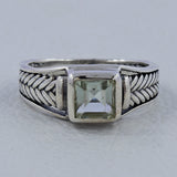 925 Silver Green Amethyst Ring