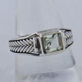 925 Silver Green Amethyst Ring