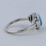 Natural Larimar Silver Rings