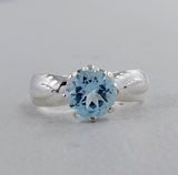 Natural Blue Topaz Silver Rings