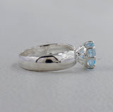 Natural Blue Topaz Silver Rings