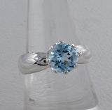 Natural Blue Topaz Silver Rings
