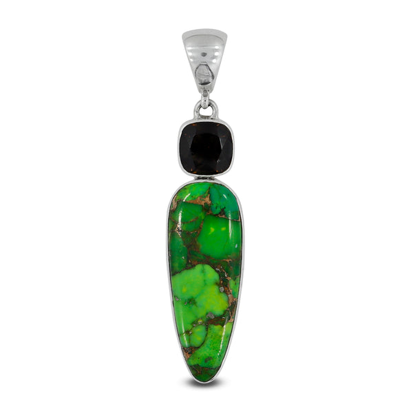 Green Copper Turquoise Silver Pendants