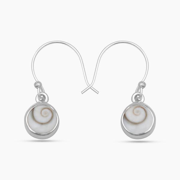 Shiva Eye Shell Silver Earrings