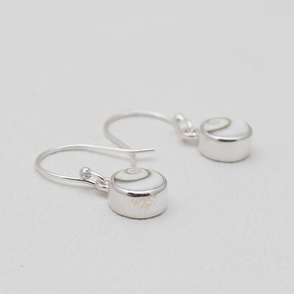 Shiva Eye Shell Silver Earrings