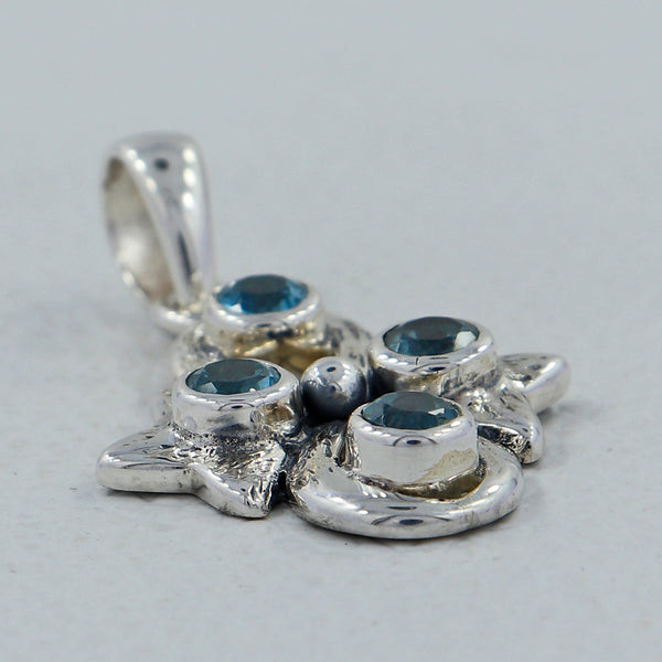 925 Sterling Silver Blue Topaz Pendants