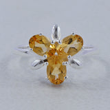 Natural Citrine Silver Rings