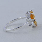 Natural Citrine Silver Rings