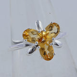 Natural Citrine Silver Rings