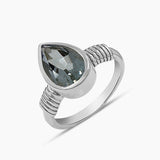 Natural Citrine Gemstone Silver Rings