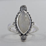 Rainbow Moonstone Sterling Silver Rings