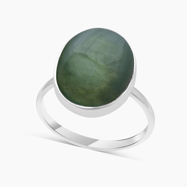 925 Sterling Silver Nephrite Jade Rings