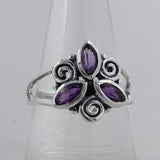 Natural Amethyst Silver Rings