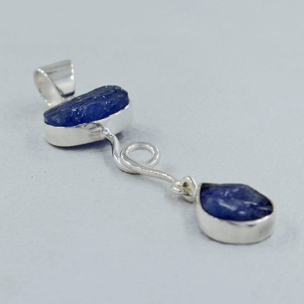 925 Silver Raw Tanzanite Pendants