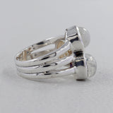 Rainbow Moonstone Silver Rings