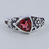 Natural Garnet Sterling Silver Rings