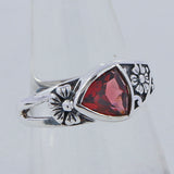 Natural Garnet Sterling Silver Rings