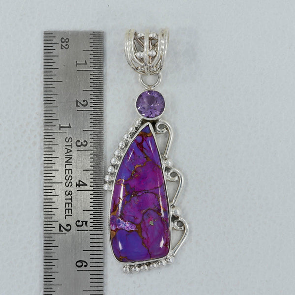 Purple Copper Turquoise Silver Pendants