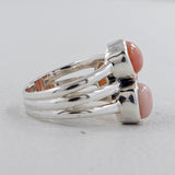 Rainbow Moonstone Silver Rings