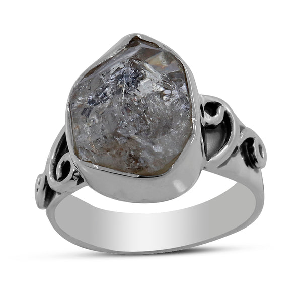 Herkimer Quartz Silver Rings