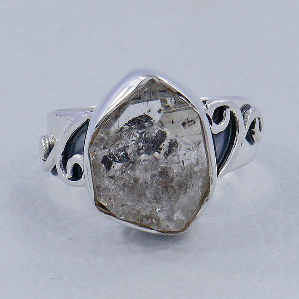 Herkimer Quartz Silver Rings
