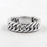 925 Sterling Silver Chain Link Band Ring