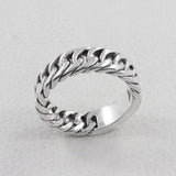 925 Sterling Silver Chain Link Band Ring