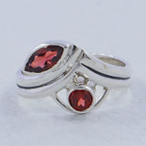 Natural Garnet Sterling Silver Ring
